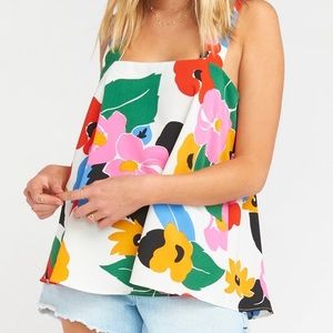 Show Me Your Mumu Ambres Tank Becky Blooms Crepe Size Small